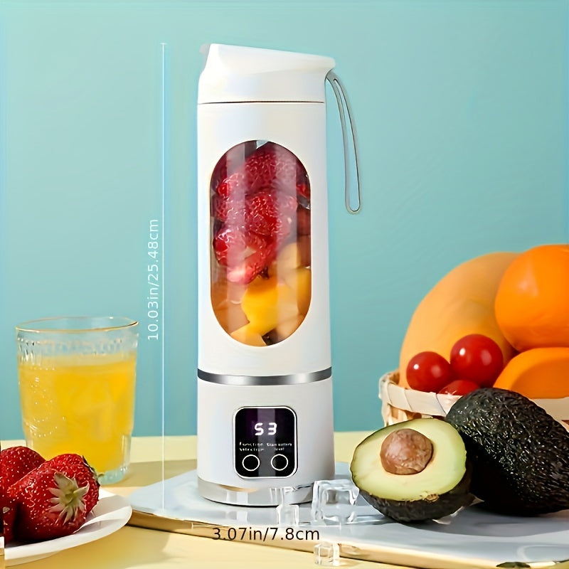 FRESH™️10.14oz to 16.91oz Compact USB-Rechargeable Portable Blender & Juicer with Stainless Steel Blade - Easy Clean, Digital Display,